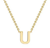 9ct Yellow Gold Necklace with Initial U 38+5cm
